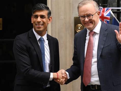 Anthony Albanese Meets Uk Prime Minister Rishi Sunak At Downing St