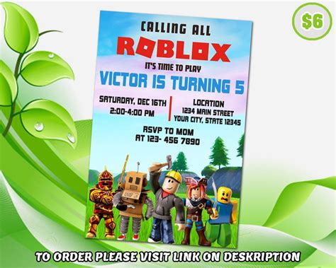 Editable Roblox Birthday Invitation Roblox Birthday Digital - Etsy