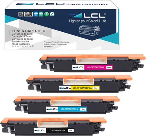 Lcl Remanufactured Toner Cartridge For Hp 130a Cf350a Cf351a Cf352a Cf353a 4 Pack Black Cyan