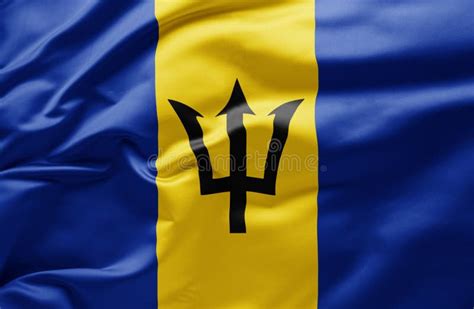 Ondeando La Bandera Nacional De Barbados Foto De Archivo Imagen De