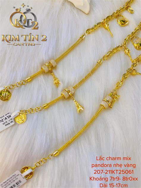 Lắc Charm Mix Pandora Nhẹ Vàng 2 Chỉ 07 2 Chỉ 11 7 Triệu 900 8