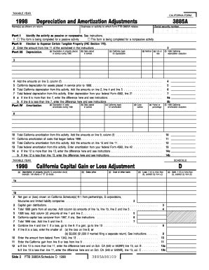 Fillable Online Taxable Year California Form Depreciation And