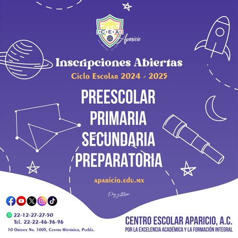 Inscripciones Abiertas Ciclo Escolar Centro Escolar Aparicio