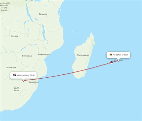 All Flight Routes From Johannesburg To Mauritius Jnb To Mru Flight Routes