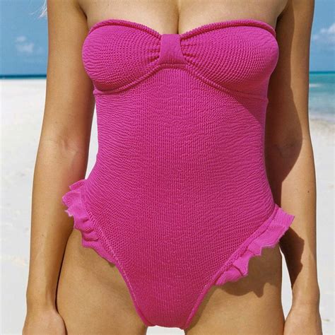 Crinkle Ruffle One Piece Swimsuit Wti Design