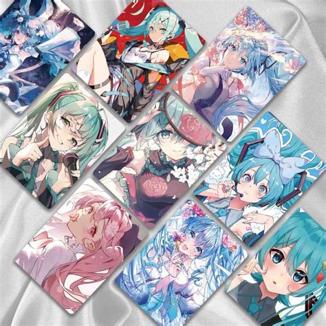 Bộ 50 Hatsune Miku Laser Hologram Photocards Hình ảnh Hoạt Hình Giai