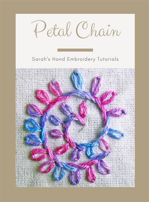 How to do Petal Chain Stitch - Sarah's Hand Embroidery Tutorials