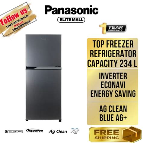 PANASONIC NR TV261 262L INVERTER ENERGY SAVING 2 DOOR TOP FREEZER