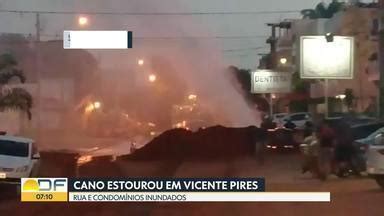 Bom Dia DF Cano estoura em Vicente Pires e água invade condomínios