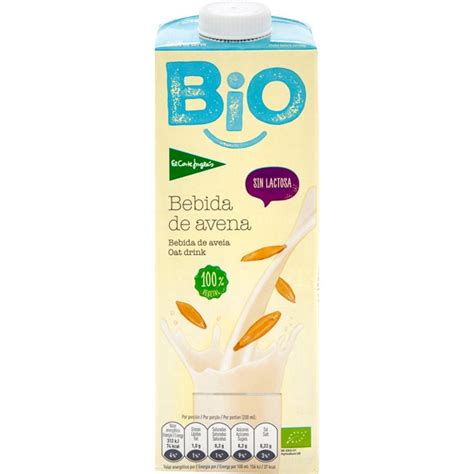 EL CORTE INGLES BIO bebida de avena ecológica sin lactosa 100 vegetal