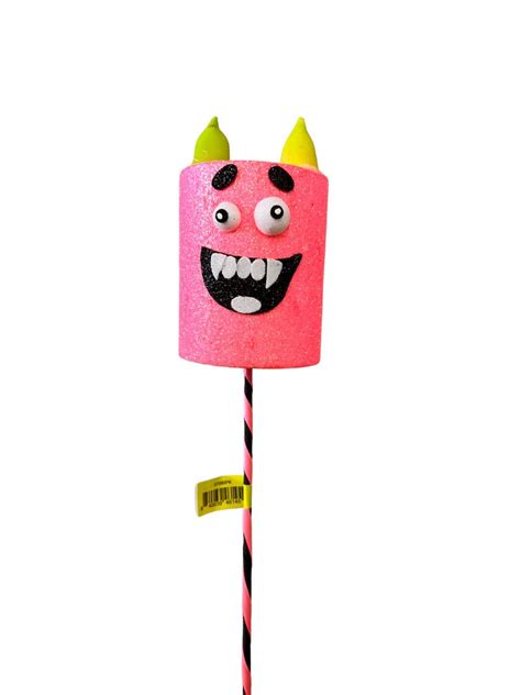 Evil Marshmallow Pick H18xdia3 Pink Burlap And Bling Decor