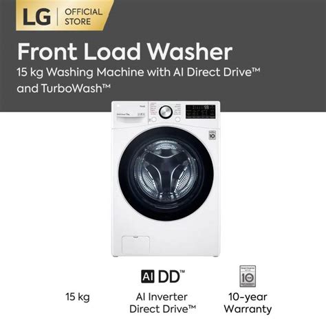 Lg 15kg Front Load Washing Machine F2515stgw With Ai Direct Drive™ And Turbowash™ Lazada