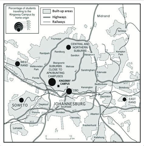 Origin of Auckland Park Kingsway Campus students. | Download Scientific ...