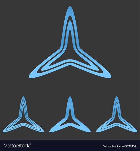 Blue Line Triangle Logo Design Set Royalty Free Vector Image