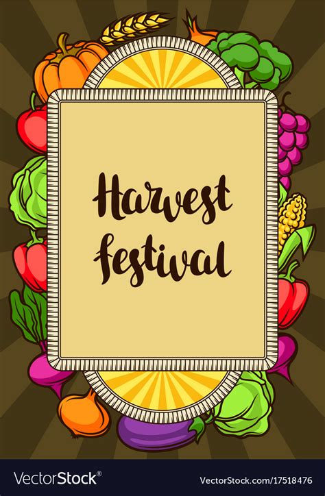 Harvest Festival Poster Autumn Royalty Free Vector Image