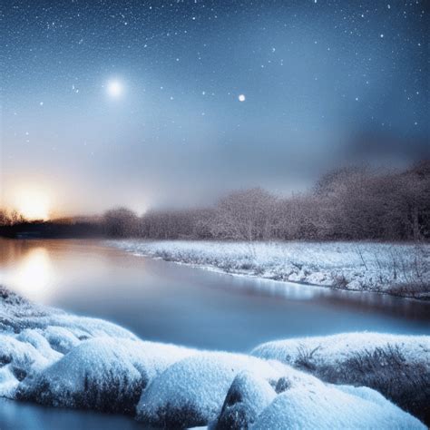 Silent Night Background River · Creative Fabrica