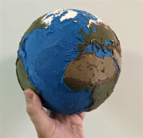 5 Color Topographic Earth Globe By Oak Download Free Stl Model