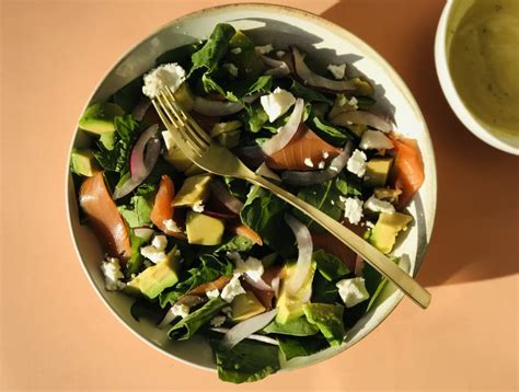 Ensalada de Espinacas y Salmón con Feta Receta ekilu