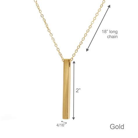 Lovely Personalized Pillar Bar Pendent Necklace