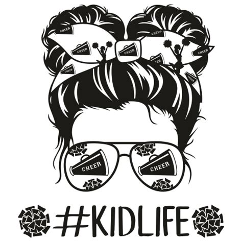 Cheer Kid Life Black Svg Kid Life Vector File Kid Life Cheer Mom