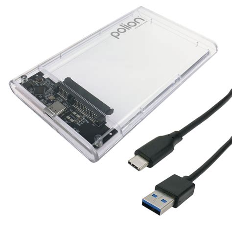 Kieszeń obudowa dysku HDD SSD 2 5 SATA USB C 3 2 przezroczysta