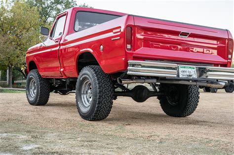 Fire Engine Red 1979 Ford F 150 Custom 4x4 Shows Off 35 Tires 6 Lift