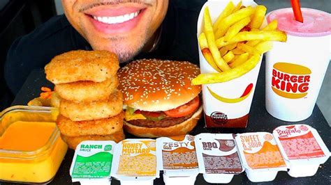 ASMR BURGER KING IMPOSSIBLE WHOPPER CHICKEN NUGGETS FRIES ONION RINGS