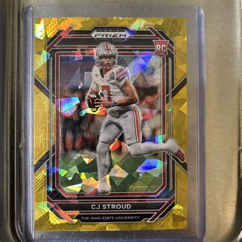 2023 Prizm Draft CJ Stroud Rookie 102 RC Gold Cracked Ice Prizm Ohio