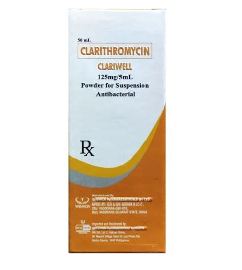 Clariwell Clarithromycin Mg Ml Powder For Suspension Ml Price