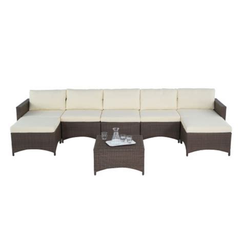 Studio Shine Collection Modular Extended Sofa With Ottoman And Coffee