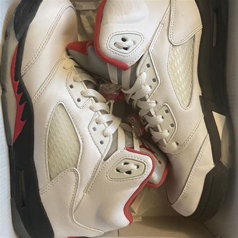 Jordan 5 Fire Red pre owned but in great condition.... - Depop