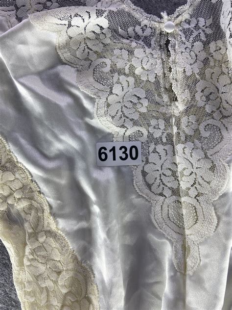 Vtg S S Teddy Lingerie Satin Lace Nighty Union Ma Gem