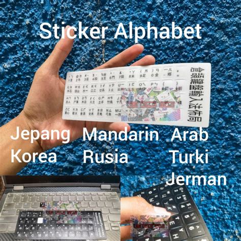 Jual Sticker Keyboard Huruf Korea Hangul Arab Rusia Jepang Turki