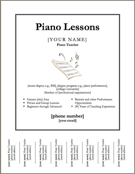 Just Added Piano Lessons Flyer Template Piano Lessons Music Lessons