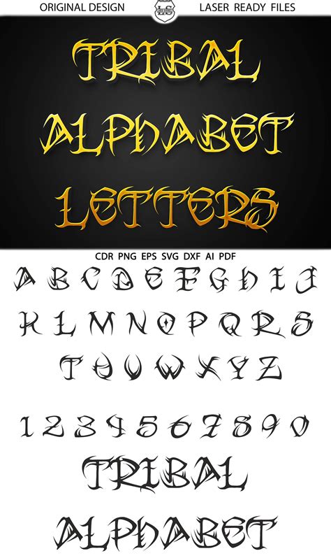 Tribal Font Alphabet