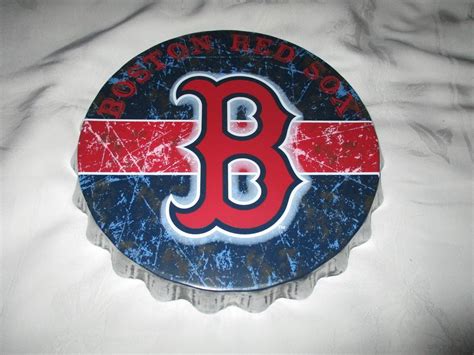 Foco Boston Red Sox Metal Distressed Bottlecap Sign Home