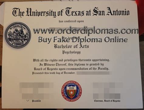 Order Fake University Of Texas At San Antonio Degree