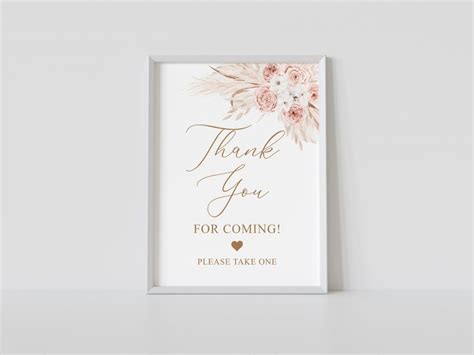 Thank You For Coming Sign Boho Bridal Shower Favors Sign Etsy