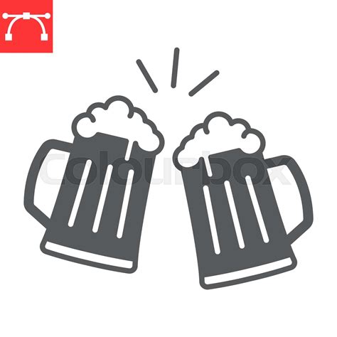 Beer Cheers Glyph Icon Stock Vector Colourbox