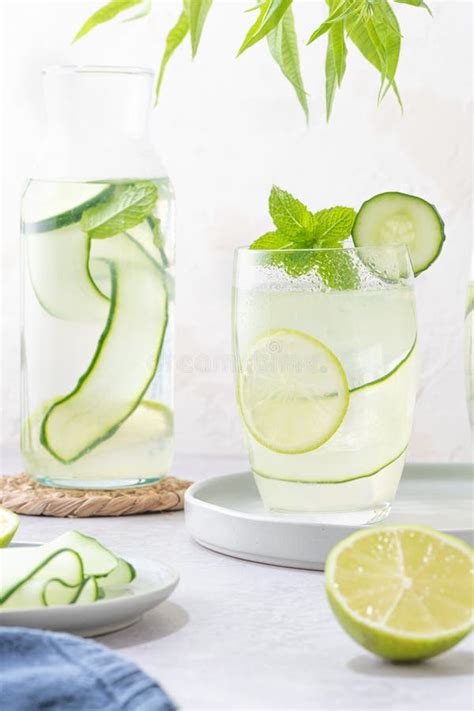 Refreshing Infused Water With Cucumber Mint And Lime Summer Drink