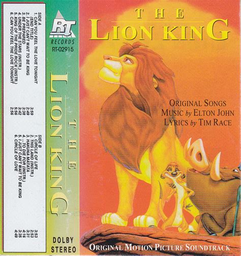 Elton John Tim Rice Hans Zimmer The Lion King Original Motion