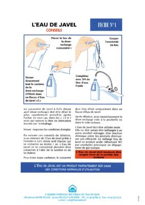 Eau De Javel Inconvenients Pdf Notice Manuel D Utilisation