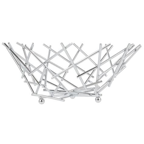 American Metalcraft Fruc10 Round Chrome Thatch Basket 8 X 3 58