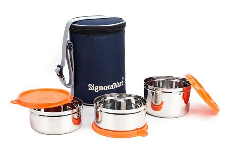 Buy Signora Ware Executive Stainless Steel Lunch Box Set 3 With Bag