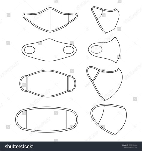 Face Mask Template Outline Template Design Stock Vector (Royalty Free ...