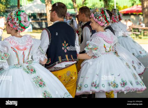 Rakvice Czech Republic June Beautiful Women And Men Dancers In