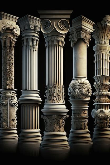 Premium Photo Stone Pillars Set Old Roman Columns Marble Greek Pillar