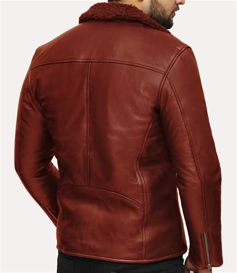 Tan Brown Shearling Sheepskin Leather Jacket Christopher