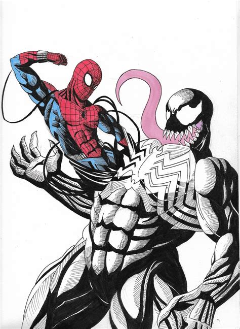 Spiderman Vs Venom Drawing Oc Spiderman Drawings Marvel Entertainment