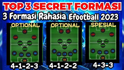 TOP 3 FORMASI RAHASIA EFOOTBALL 2023UNIK LANGKA COCOK UNTUK SEMUA